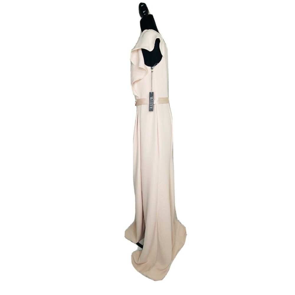 White By Vera Wang Bridesmaid Ruffled Double Cloth Dress Pink 10 New with tags - Picture 8 of 12